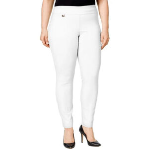 Alfani Plus Size White Tummy-Control Pull On Stretchy Skinny Dress Pants NWT